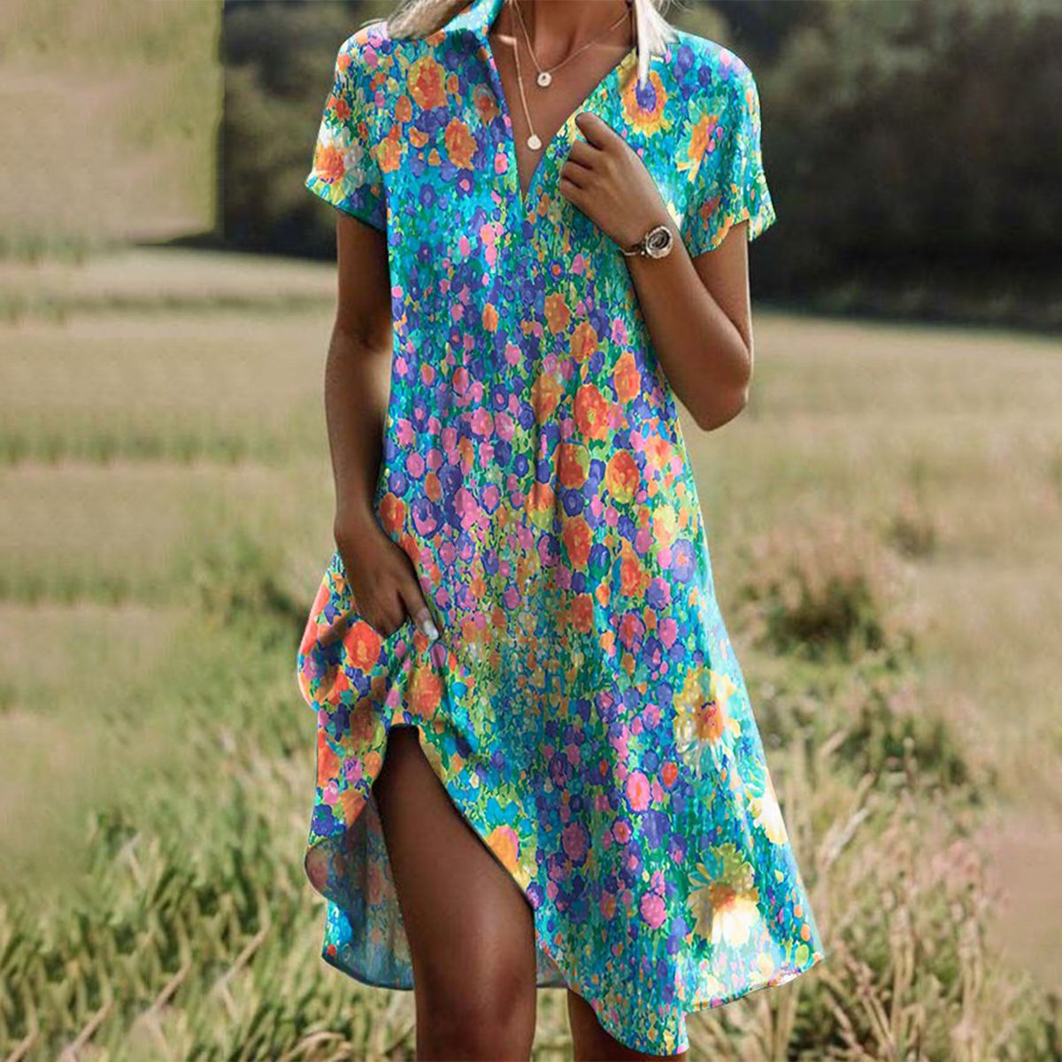 Stilvolles Sommerkleid Midi - Leicht & bequem