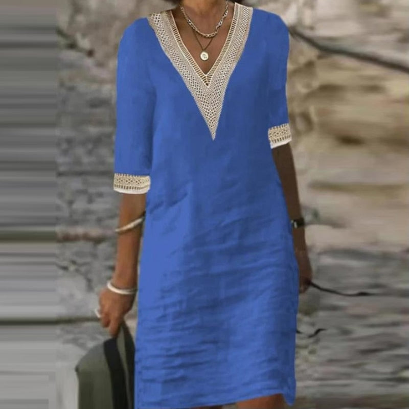 Leinen Sommerkleid - Elegant & bequem