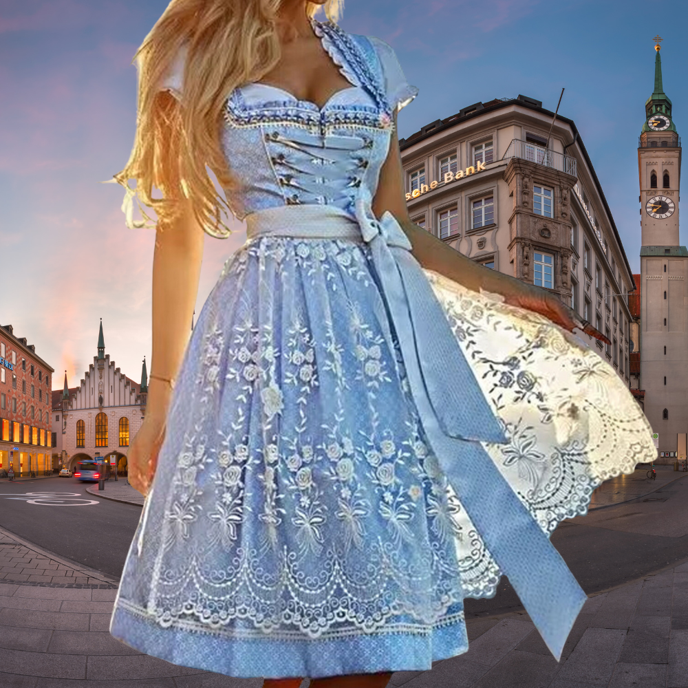dirndl dress oktoberfest Elegant Oktoberfest Dirndl with Embroidery Rottsento