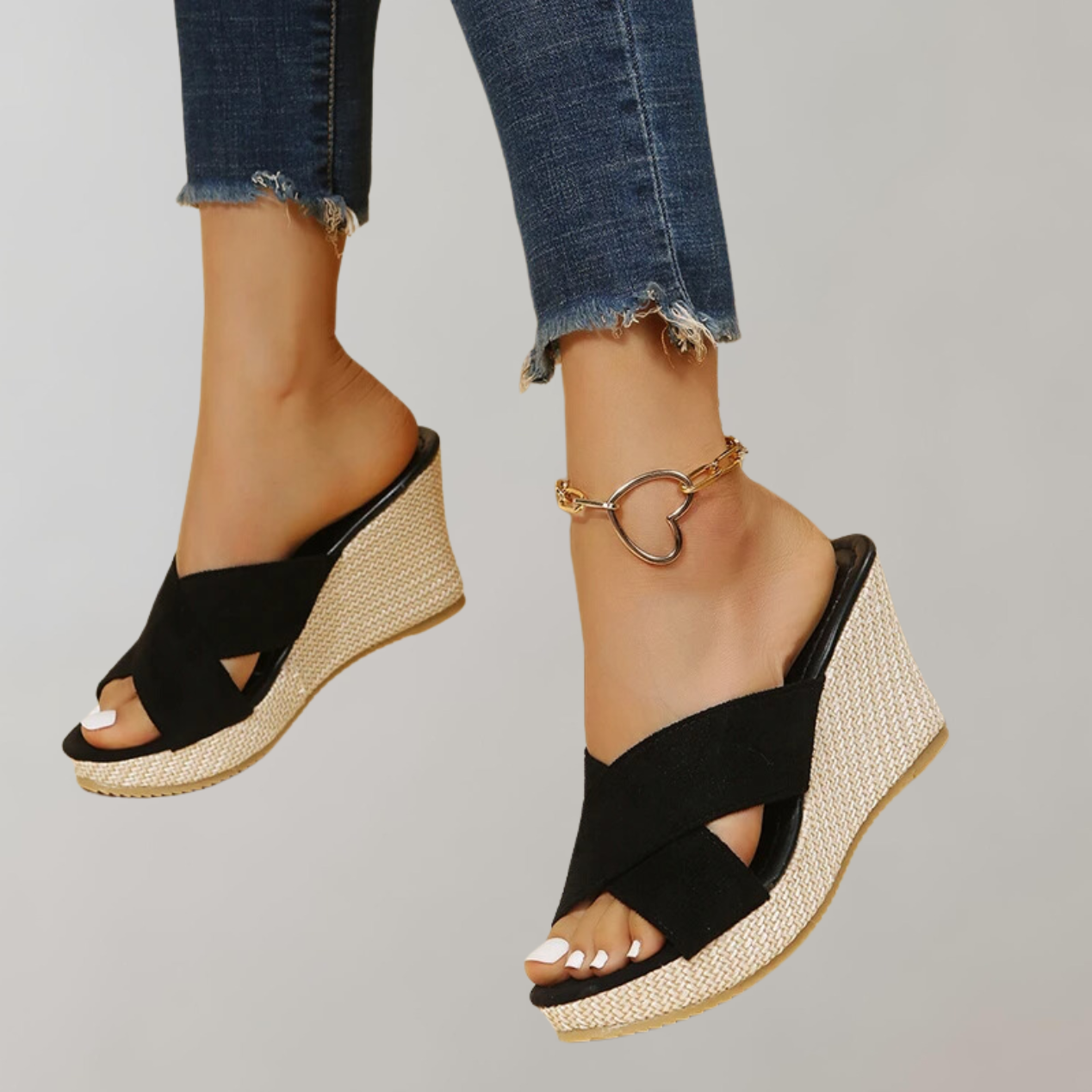 Damen Orthopädische Keilabsatz Sandalen