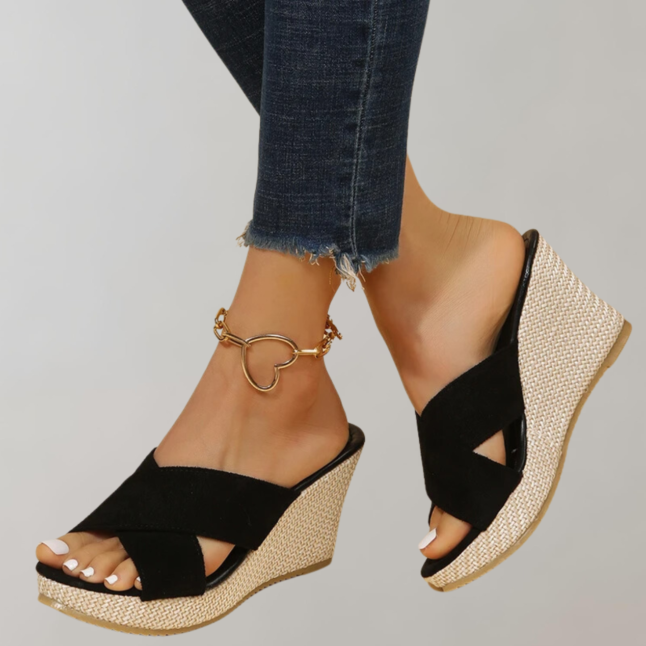 Damen Orthopädische Keilabsatz Sandalen