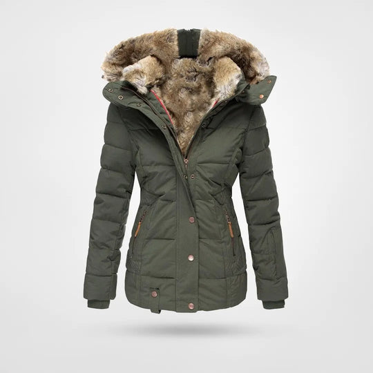 Warme Winterjacke mit Kapuze und Fleecefutter
