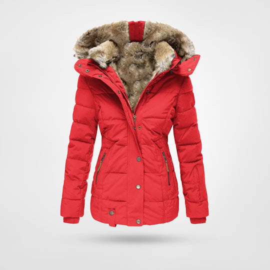 Warme Winterjacke mit Kapuze und Fleecefutter