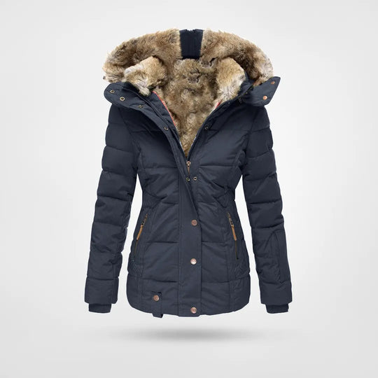 Warme Winterjacke mit Kapuze und Fleecefutter