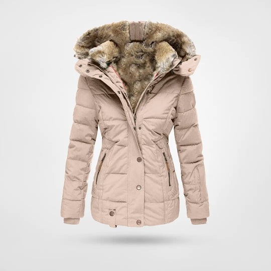 Warme Winterjacke mit Kapuze und Fleecefutter