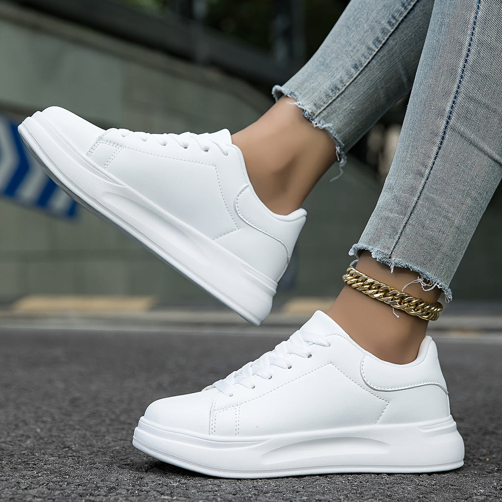 Weiße Damen Ledersneaker mit orthopädischer Unterstützung