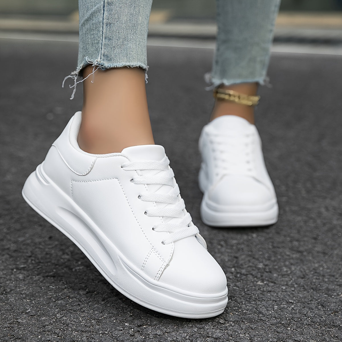 Weiße Damen Ledersneaker mit orthopädischer Unterstützung
