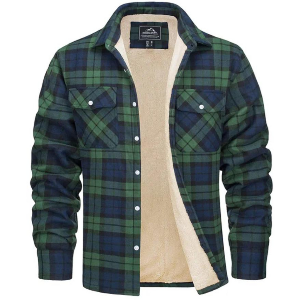 Fleecegefütterte Karojacke Herren