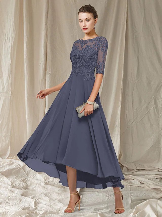 Elegantes Abendkleid, knielang, Spitze
