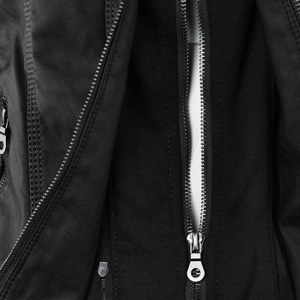 Damen Lederjacke mit Kapuze, wetterfest