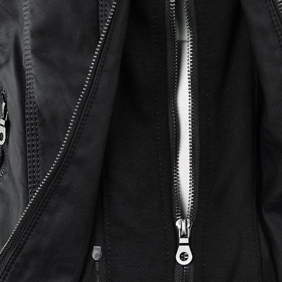 Damen Lederjacke mit Kapuze, wetterfest