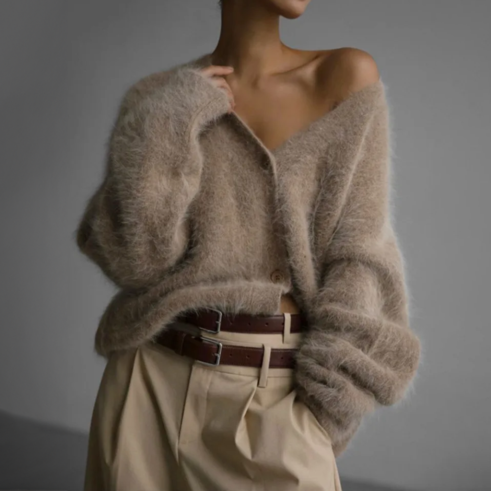 Kuschelige Kaschmir Strickjacke Damen