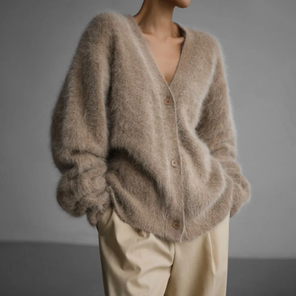 Kuschelige Kaschmir Strickjacke Damen