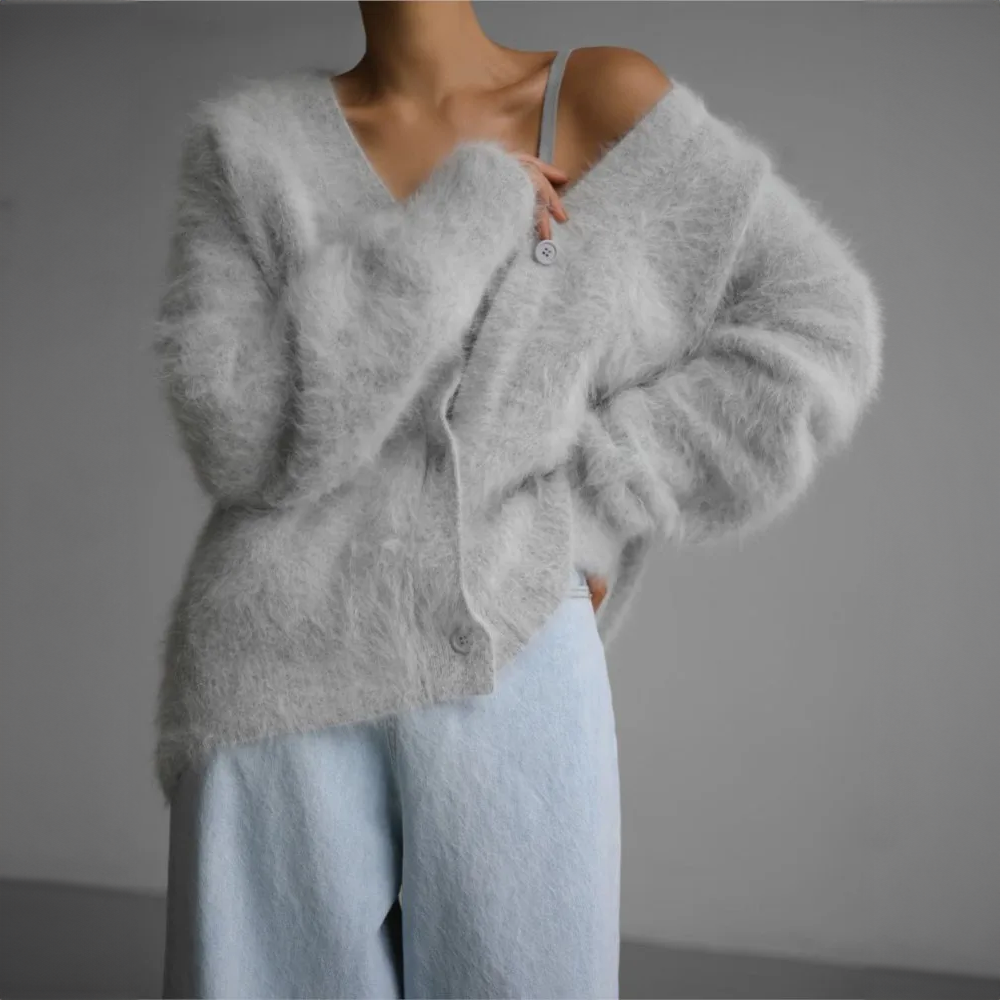Kuschelige Kaschmir Strickjacke Damen