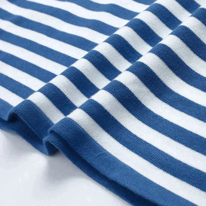 Elegantes gestreiftes Langarm-Shirt aus leichtem Stoff