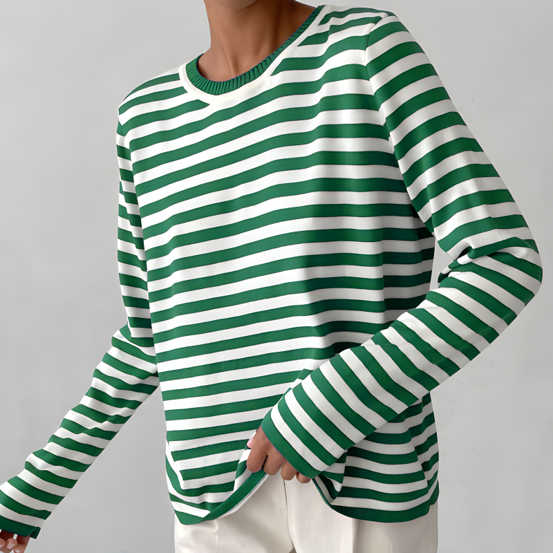 Elegantes gestreiftes Langarm-Shirt aus leichtem Stoff