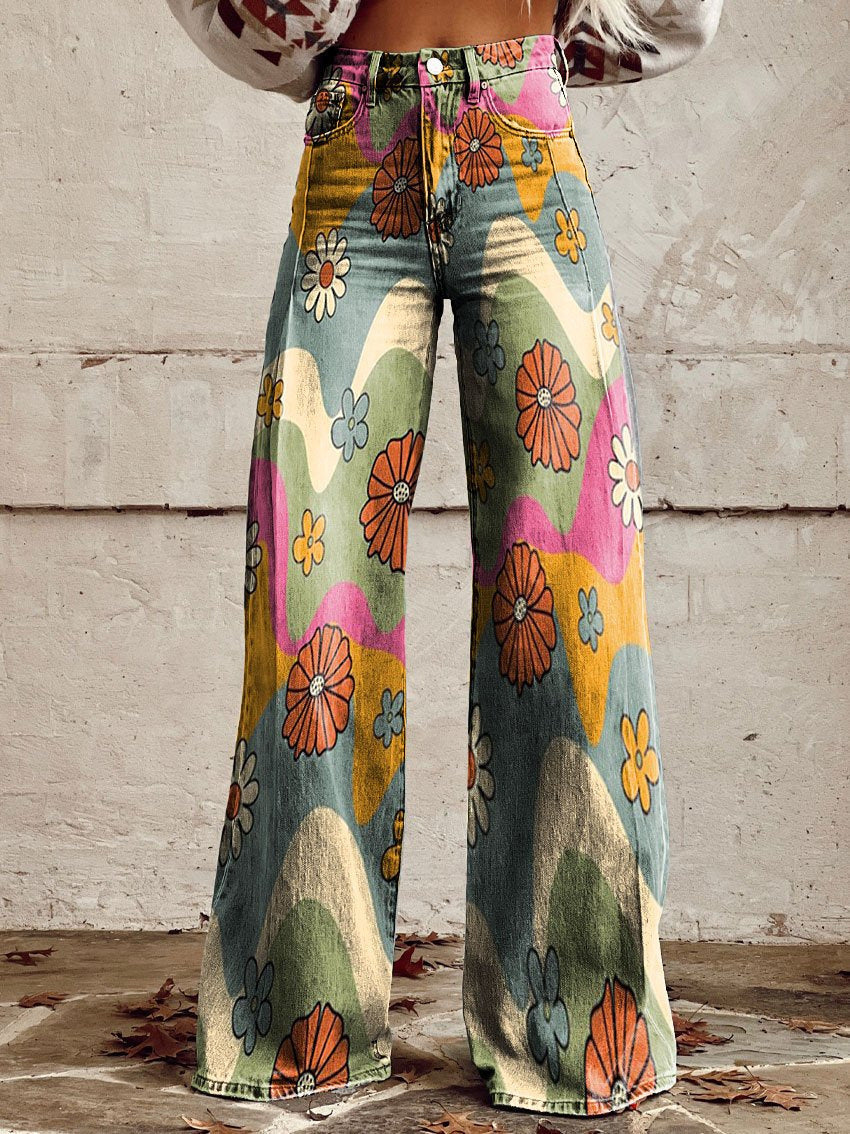 Stylische Jeans mit Blumenmuster - Bequem & Nachhaltig