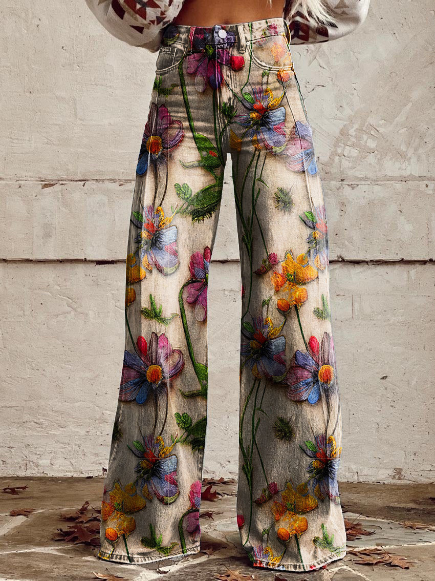 Stylische Jeans mit Blumenmuster - Bequem & Nachhaltig