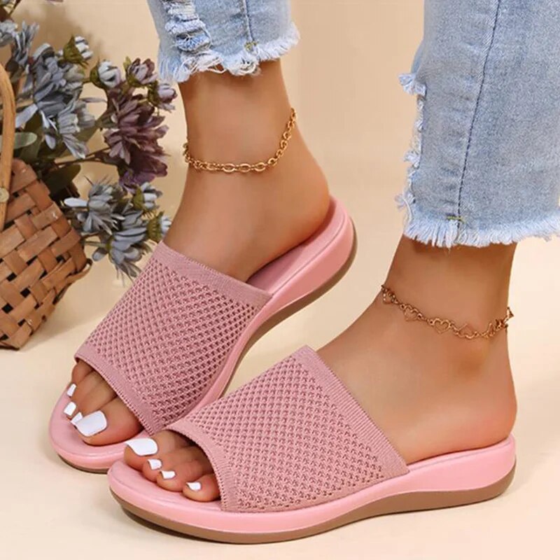 Damen Pantoletten Sandalen Sommer bequem