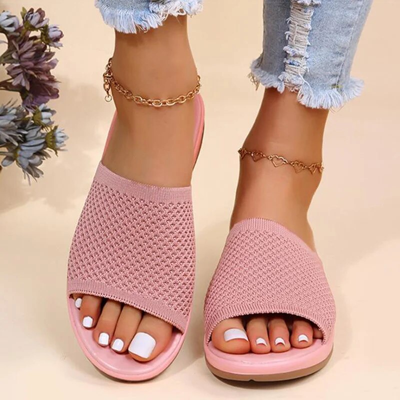 Damen Pantoletten Sandalen Sommer bequem