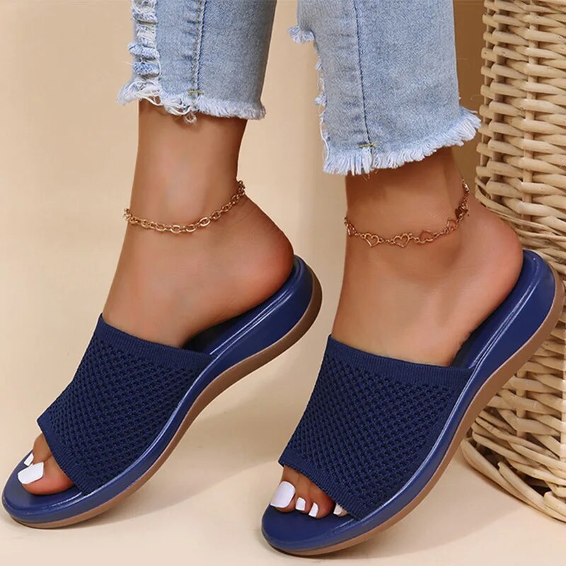 Damen Pantoletten Sandalen Sommer bequem