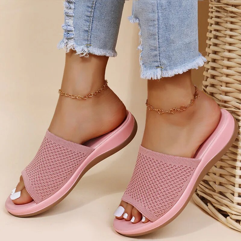 Damen Pantoletten Sandalen Sommer bequem