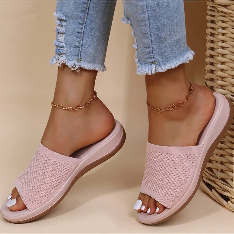 Damen Pantoletten Sandalen Sommer bequem