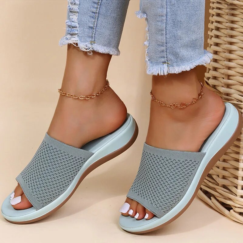 Damen Pantoletten Sandalen Sommer bequem