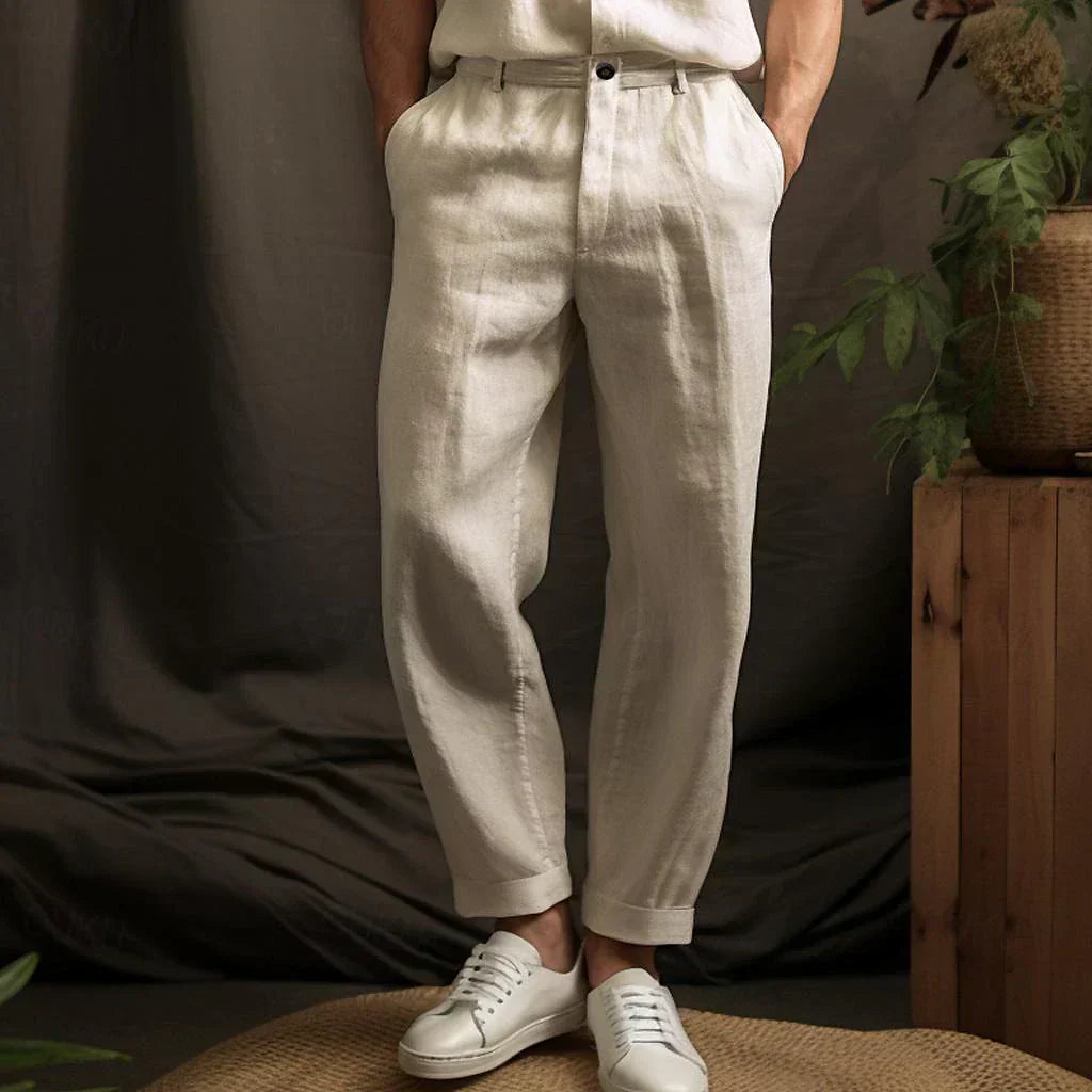 Herren Leinenhose: Luftige Sommerhose mit Regular Fit
