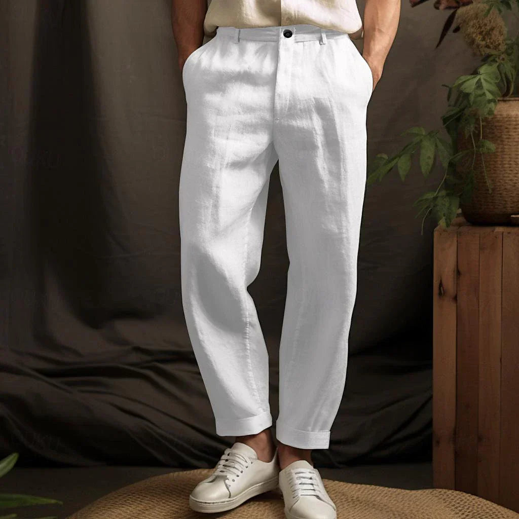 Herren Leinenhose: Luftige Sommerhose mit Regular Fit