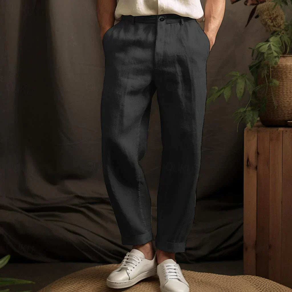 Herren Leinenhose: Luftige Sommerhose mit Regular Fit