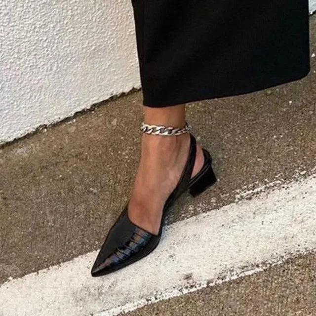 Rutschfeste Slingback-Schuhe mit Spitze