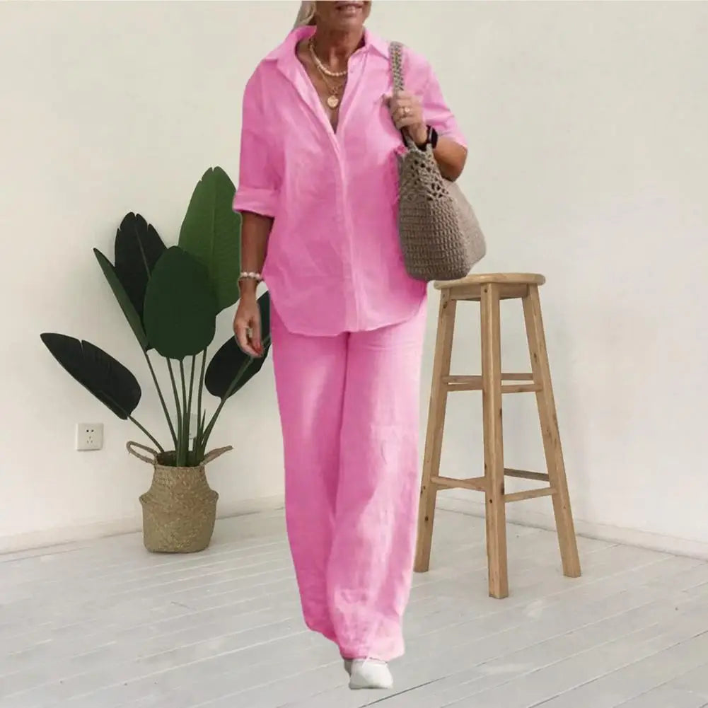 Leinen Zweiteiler Damen Elegant