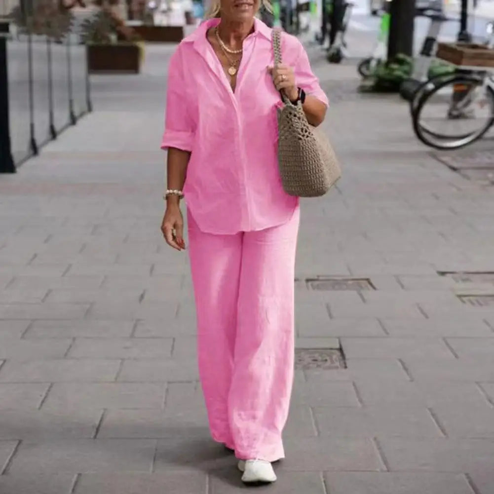Leinen Zweiteiler Damen Elegant