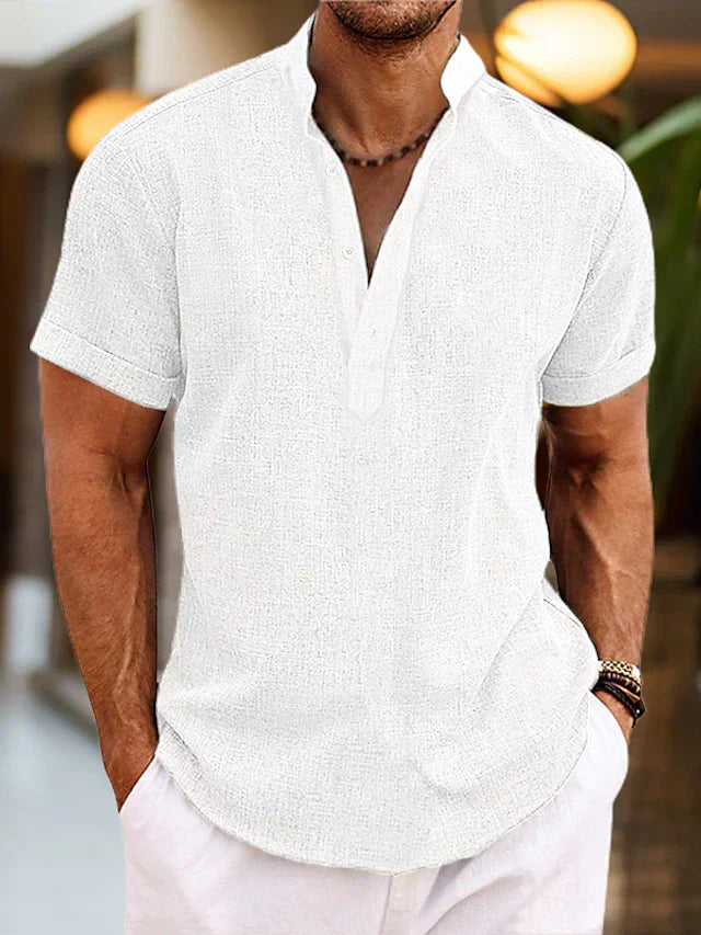 Herren Poloshirt V-Ausschnitt Baumwolle Hochwertig