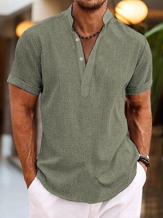 Herren Poloshirt V-Ausschnitt Baumwolle Hochwertig