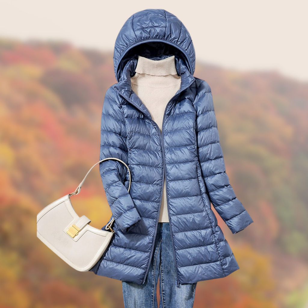 Ultraleichte Damen Daunenjacke mit Kapuze