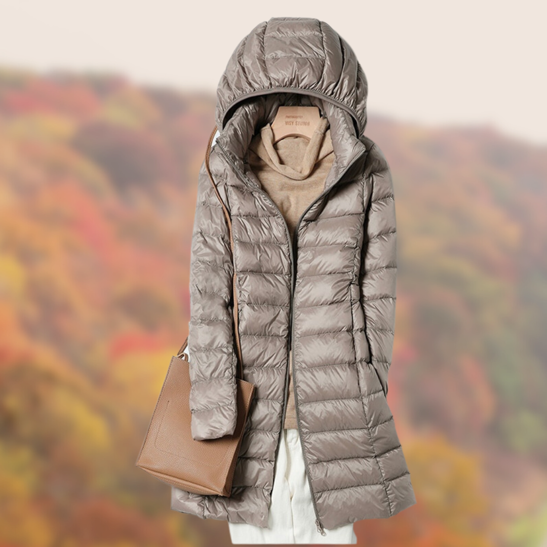 Ultraleichte Damen Daunenjacke mit Kapuze