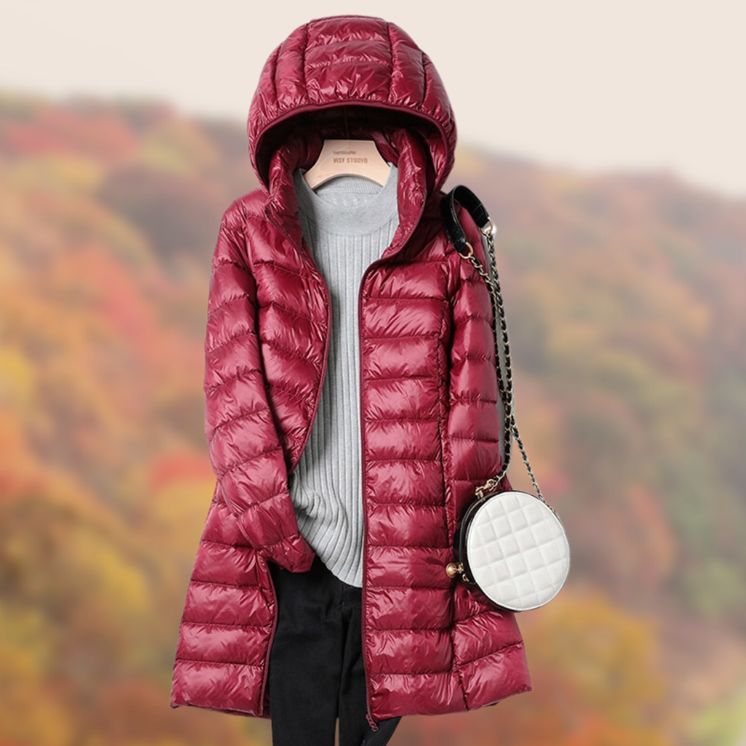 Ultraleichte Damen Daunenjacke mit Kapuze