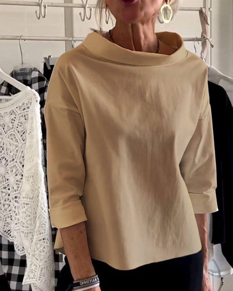Elegante Baumwoll-Polyester Bluse mit 3/4 Ärmeln