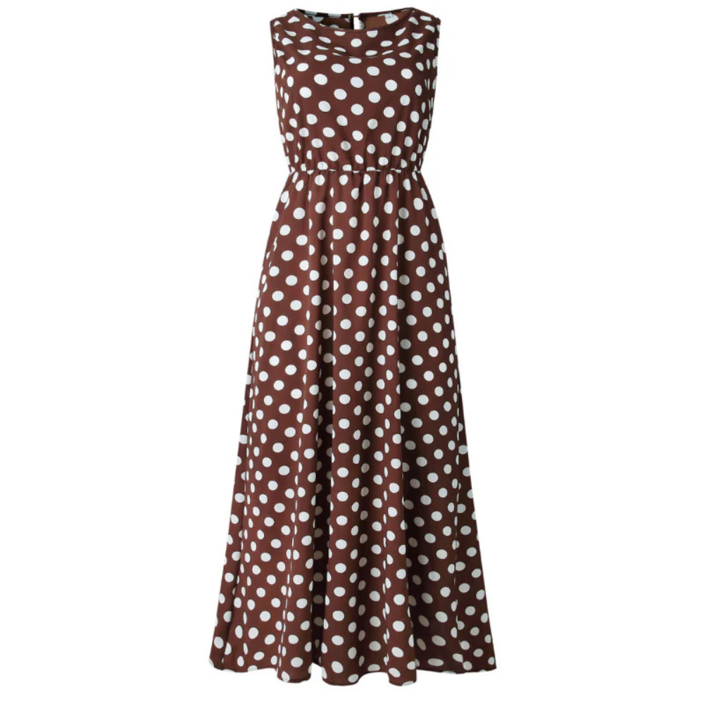 Sommerkleid Punkte Elegant Ärmellos