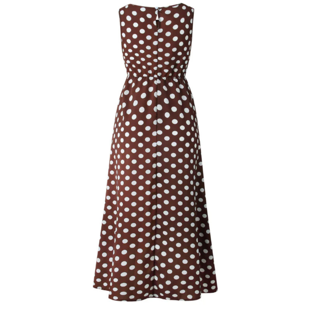 Sommerkleid Punkte Elegant Ärmellos