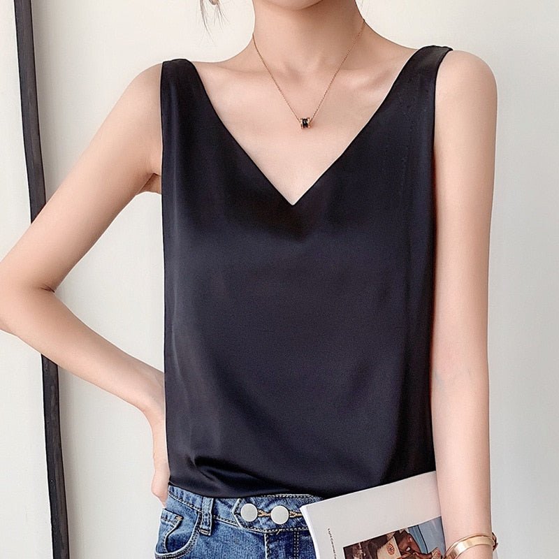 Damen Tanktop Seidig Weich Vielseitig