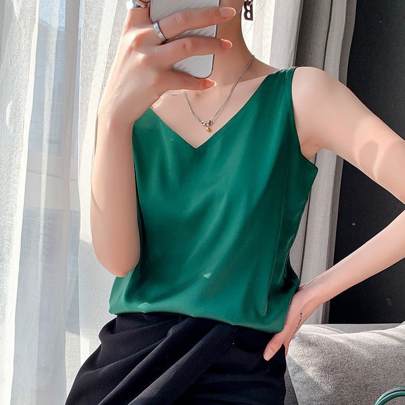 Damen Tanktop Seidig Weich Vielseitig