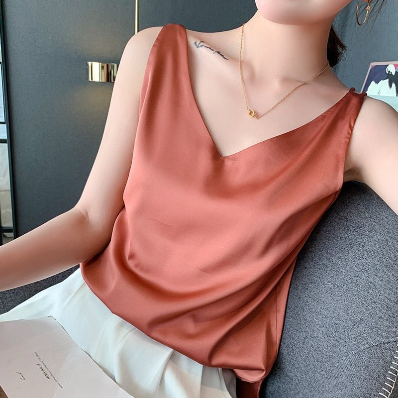 Damen Tanktop Seidig Weich Vielseitig