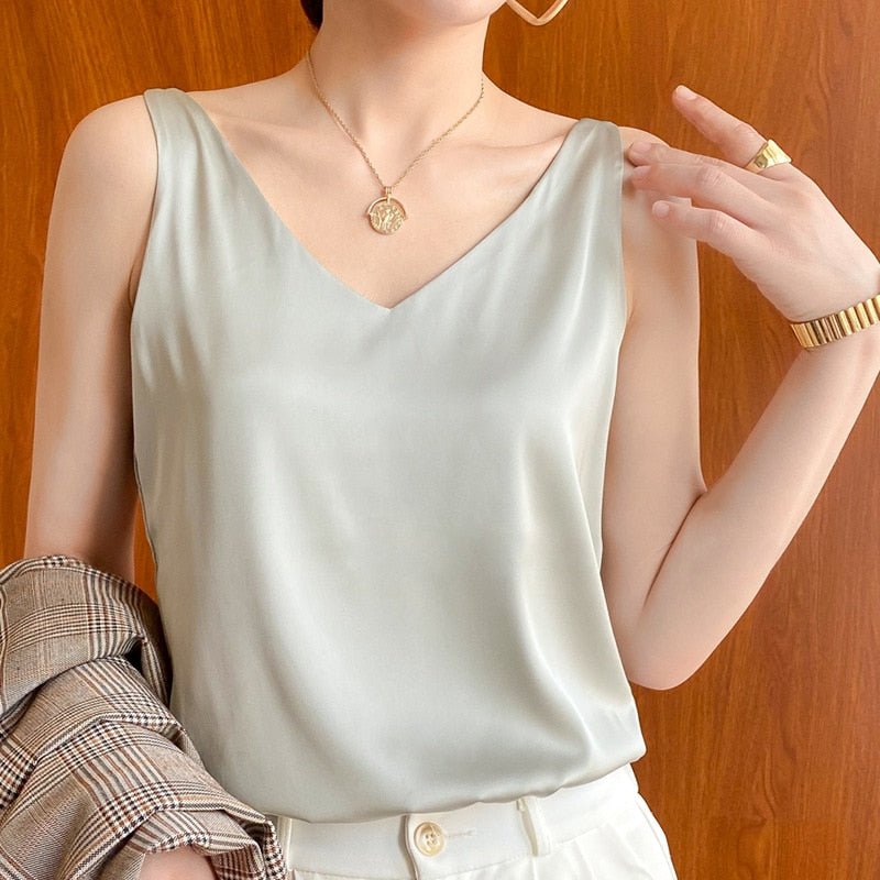 Damen Tanktop Seidig Weich Vielseitig