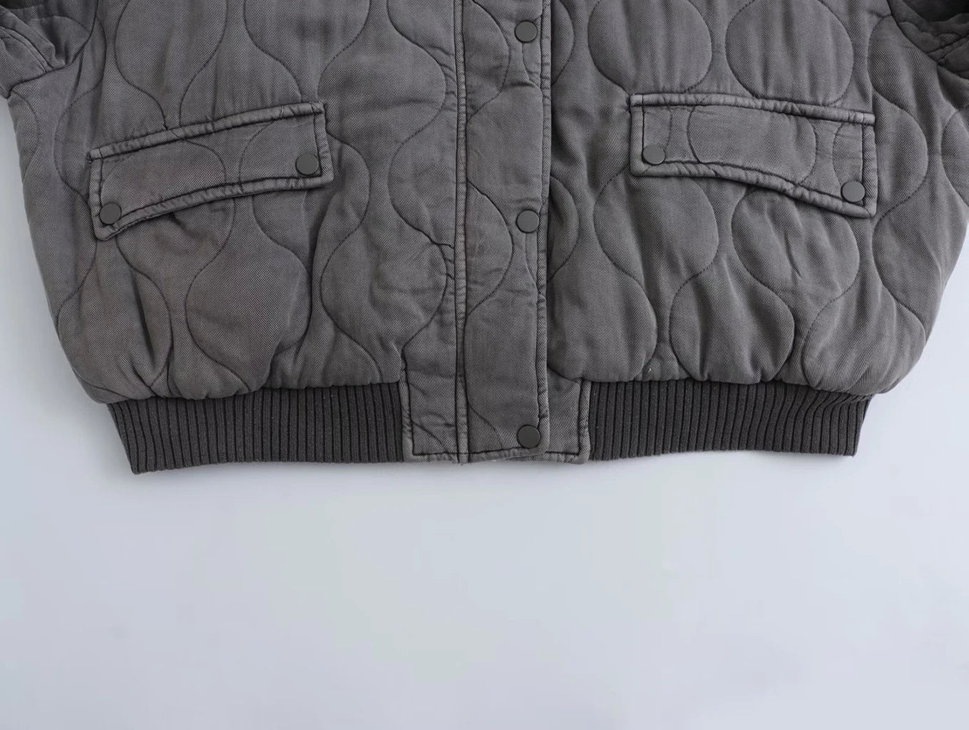 Damen Oversize Bomberjacke Grau