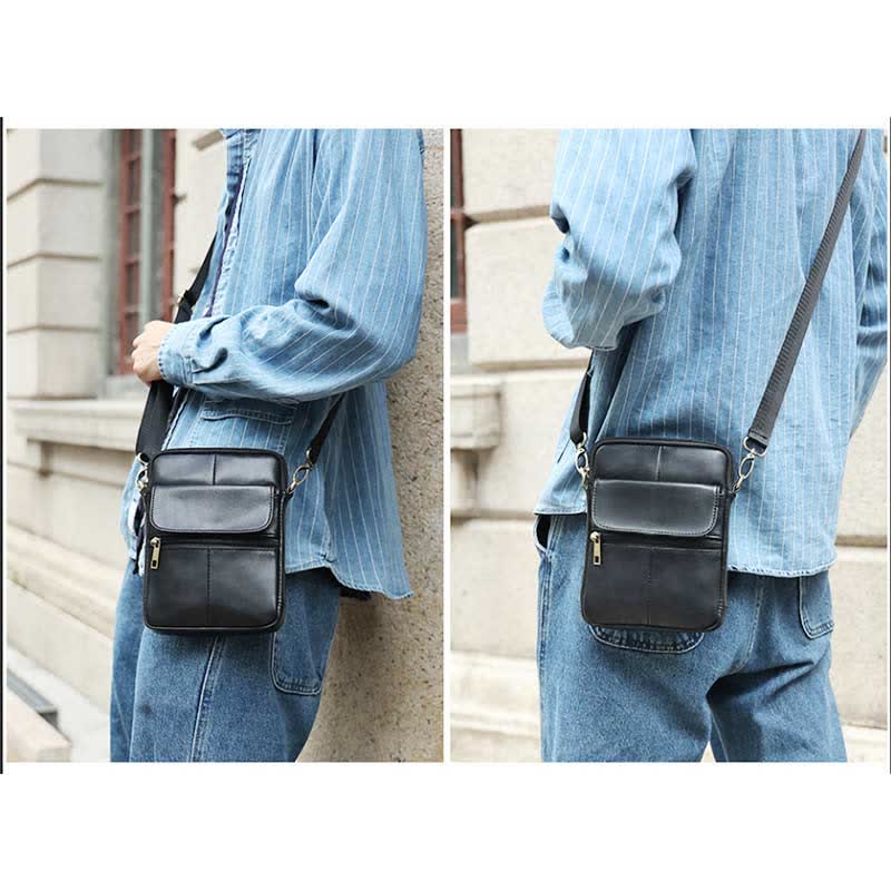 Herren Umhängetasche aus Echtleder - Klein & Elegant