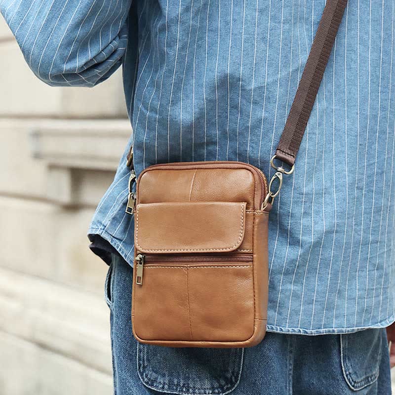 Herren Umhängetasche aus Echtleder - Klein & Elegant