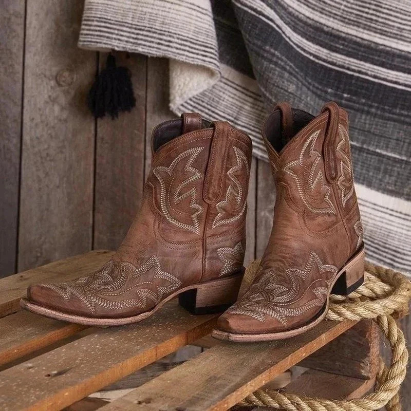 Damen Western-Cowboystiefel Braun